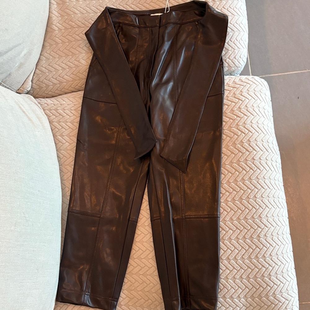 Women’s Brown Leather Pants 25” inseam